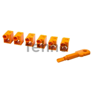Комплект блокираторов коннектора RJ-45 (6 шт.) + ключ, оранжевый