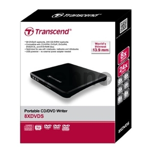 Привод DVD-RW Transcend TS8XDVDS-K черный USB slim внешний RTL