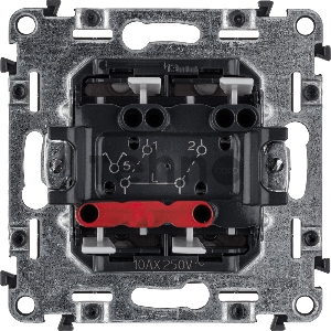 Механизм выключателя 2-кл. СП Valena Allure 10А IP20 250В с лицевой панелью; безвинтовые зажимы бел. Leg 752705