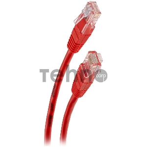 Патчкорд литой Telecom UTP кат.5е 5,0м красный