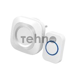Беспроводной дверной звонок в розетку мигающий 36 мелодий IP44 (белый/серый) REXANT