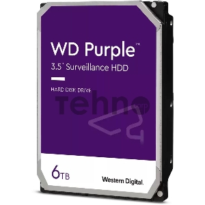 Жесткий диск Western Digital Original SATA-III 6Tb WD63PURZ Video Streaming Purple (5640rpm) 256Mb 3.5
