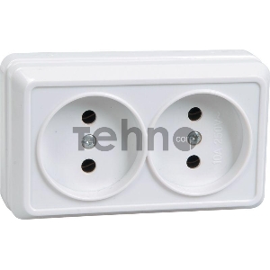 Розетка Iek ERO20-K01-10-DC РС22-2-ОБ 2местн. без з/к 10А откр.уст. ОКТАВА (белый)