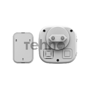 Беспроводной дверной звонок в розетку мигающий 36 мелодий IP44 (белый/серый) REXANT