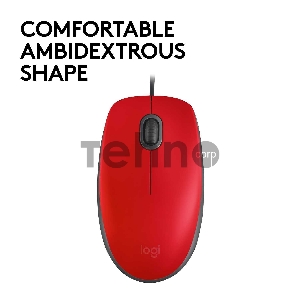 Мышь Logitech Mouse M110 Silent USB Red Ret