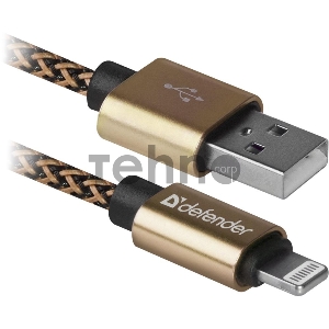 Кабель DEFENDER LIGHTNING TO USB2 1M GOLD ACH01-03T 87806 DEFENDER