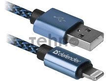 Кабель DEFENDER LIGHTNING TO USB2 1M BLUE ACH01-03T 87811