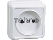 Розетка 1-м ОП Октава 10А IP20 без заземл. бел. ИЭК ERO10-K01-10-DC