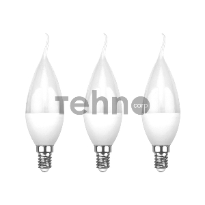 Лампа светодиодная REXANT Свеча на ветру (CW) 7.5 Вт E14 713 Лм 6500 K холодный свет (3 шт./уп.)