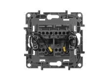 Переключатель 2клавишный с подсветкой, 10АХ, антрацит ETIKA 