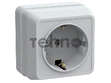 Розетка 1-м ОП Октава 16А РСш20-3-ОБ защ. шторки с заземл. IP20 бел. ИЭК ERO14-K01-16-DC