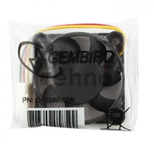 Вентилятор Gembird Вентилятор 40x40x10, подшипник,  шнур 7см, 3pin D40BM-12A