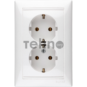Электроустановочные изделия Legrand Legrand 774400 Розетка двойная (моноблок) Valena с заземлением (белый)