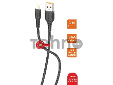 Кабель GoPower GP06L USB (m)-Lightning (m) 1.0м 2.4A ПВХ черный (1/200/800)