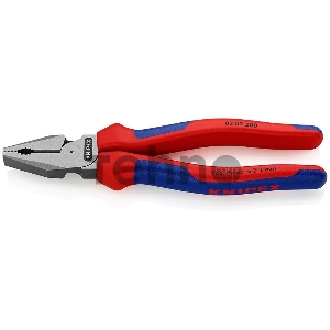 Пассатижи силовые KNIPEX 0202200  200мм с двухцветными многокомпонентными чехлами