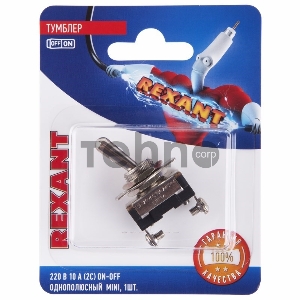 Тумблер 220V 10А (2c) ON-OFF однополюсный Mini (ASW-23) REXANT (в упак. 1шт.) Тумблер 220V 10А (2c) ON-OFF однополюсный Mini (ASW-23) REXANT (в упак. 1шт.)
