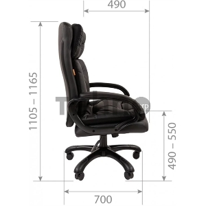 Офисное кресло Chairman 442 экопремиум черный (черный пластик)
