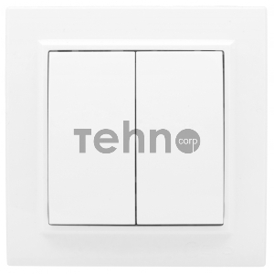 Выключатель 2-клавишный СП,10А, белый EKF Basic Минск