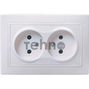 Розетка 2-м СП Кварта 10А IP20 без заземл. бел. ИЭК ERK23-K01-10-DM