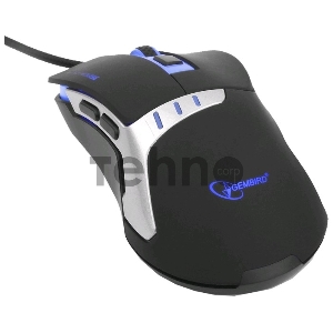 Мышь игровая Gembird MG-520, USB, 5кнопок+колесо-кнопка, 3200DPI, 1000 Гц, подсветка, программное обеспечение для создания макросов