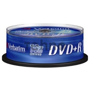 Диск DVD+R Verbatim 4.7Gb 16x Cake Box (25шт) (43500) Диск DVD+R Verbatim 4.7Gb 16x Cake Box (25шт) (43500)