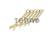 Набор ключей комбинированных REXANT (8, 10, 12, 13, 14, 17 мм), 6 шт., желтый цинк