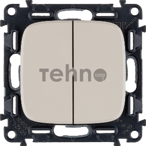 Механизм выключателя 2-кл. СП Valena Allure 10А IP20 250В с лицевой панелью; безвинтовые зажимы сл. кость Leg 752805