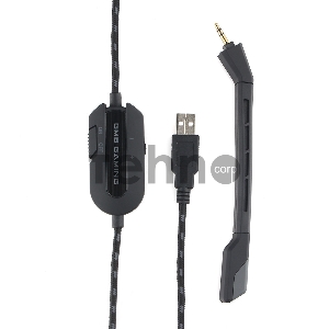 Гарнитура игровая Gembird MHS-G700U, черный, мембрана 53мм, металический корпус, съемный микрофон, регулировка громкости, отключение микрофона, кабель тканевый 2,5м