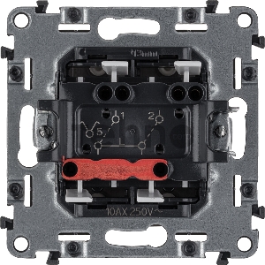 Механизм выключателя 2-кл. СП Valena Allure 10А IP20 250В с лицевой панелью; безвинтовые зажимы сл. кость Leg 752805