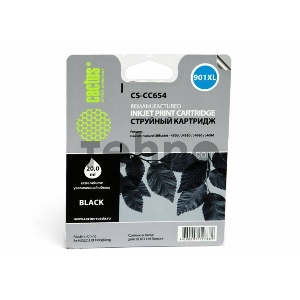 Картридж струйный Cactus CS-CC654 черный для №901 HP OfficeJet-4500/J4580/J4660/J4680 (18ml)