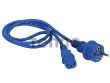 Шнур питания C13-Schuko прямая, 3х0.75, 220В, 10А, синий, 2 метра