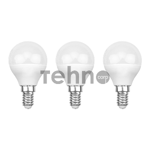 Лампа светодиодная REXANT Шарик (GL) 9.5 Вт E14 903 Лм 4000 K нейтральный свет (3 шт./уп.)