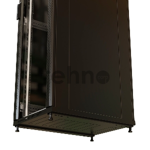 Шкаф коммутационный WRline (WR-TT-4266-AS-RAL9004) напольный 42U 600x600мм пер.дв.стекл задн.дв.стал.лист 2 бок.пан. 800кг черный 510мм 2055мм IP20 сталь