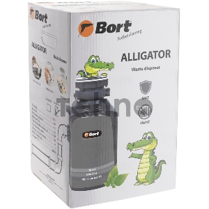 Измельчитель пищевых отходов Bort Alligator Plus, 750 Вт., объём 1 450 мл., пневмовыключатель