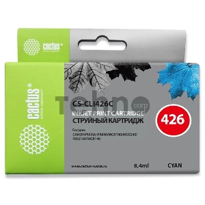 Картридж струйный Cactus CS-CLI426C голубой для Canon MG5140 5240 6140 8140 MX884 (8,2ml)