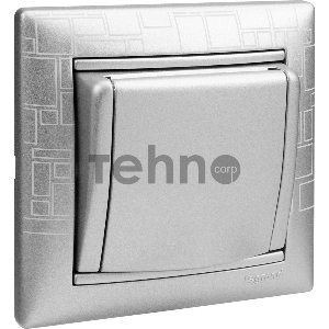 Розетка 2Р+Т нем. стд. с крышкой, алюм. Valena