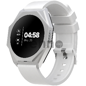 Смарт-часы CANYON Otto SW-86, Smart watch Realtek 8762DK LCD 1.3 LTPS 360X360px, G+F 1+gesture 192KB Li-ion polymer battery 3.7v 280mAh,Silver aluminum alloy case middle frame+plastic bottom case+white silicone strap+silver strap buckle host:45.4*42.4*9.6