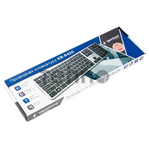 Клавиатура Gembird KB-8420, USB, 109 кл., м/медиа, ножничный механизм, бесшумная