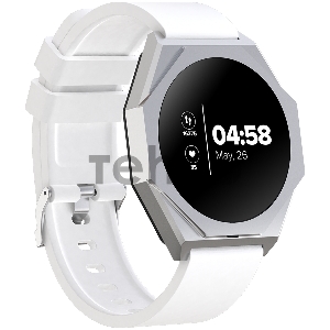 Смарт-часы CANYON Otto SW-86, Smart watch Realtek 8762DK LCD 1.3 LTPS 360X360px, G+F 1+gesture 192KB Li-ion polymer battery 3.7v 280mAh,Silver aluminum alloy case middle frame+plastic bottom case+white silicone strap+silver strap buckle host:45.4*42.4*9.6