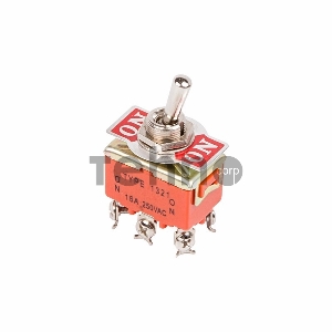 Тумблер 250V 15А (6c) ON-ON двухполюсный  (KN-202)  REXANT (в упак. 1шт.)