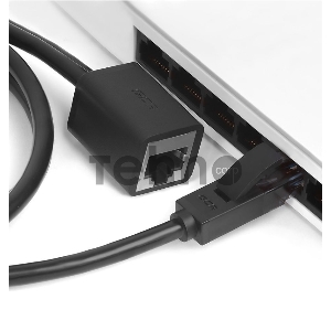 Удлинитель Greenconnect патч-корда прямой 3.0m, FTP медь, кат.6, черный, никелированный коннектор, 24 AWG, Premium ethernet high speed 10 Гбит/с, RJ45, T568B, GCR-51800