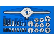 Набор ЗУБР 28109-H31 ПРОФЕССИОНАЛ  плашки 9шт, метчики 18шт, держатель 1шт, вкладыши 3шт, 31 предм.