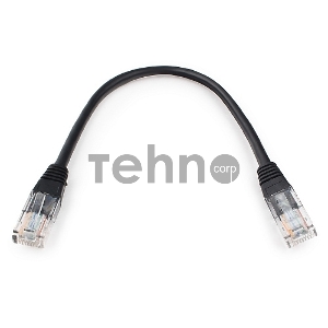 Патч-корд UTP Cablexpert кат.5e 0.25м, литой, многожильный (чёрный)