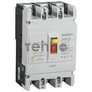 Выключатель автоматический 3п 200А 25кА ВА66-35 GENERICA IEK SAV30-3-0200-G