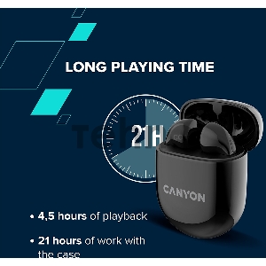 Беспроводная стереогарнитура CANYON TWS-6, Bluetooth headset, with microphone