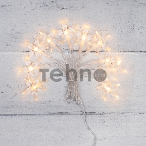 Гирлянда светодиодная «Звездочки» 1.5 м, 10 LED, прозрачный ПВХ, цвет свечения теплый белый, 2 х АА (батарейки не в комплекте) NEON-NIGHT