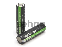 Аккумулятор Li-ion GoPower 18650 (Pan. NCR18650B) PC1 3.6V 3400mAh без защиты плос.конт. (1/96/192)