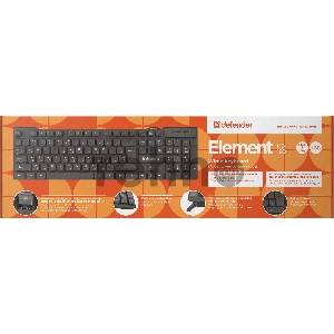 Клавиатура USB DEFENDER ELEMENT HB-190 RU BLACK 45191