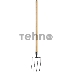 Вилы навозные кованые, четырёхрогие, с деревянным черенком GRINDA 180х300х1330 мм