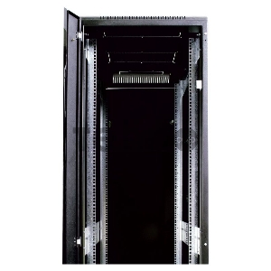Шкаф телекоммуникационный напольный 42U (600x600) дверь стекло, цвет чёрный (ШТК-М-42.6.6-1ААА-9005) (3 коробки)